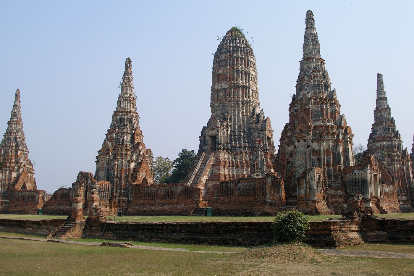Brick prangs at Wat Chaiwatthanaram, Ayutthaya