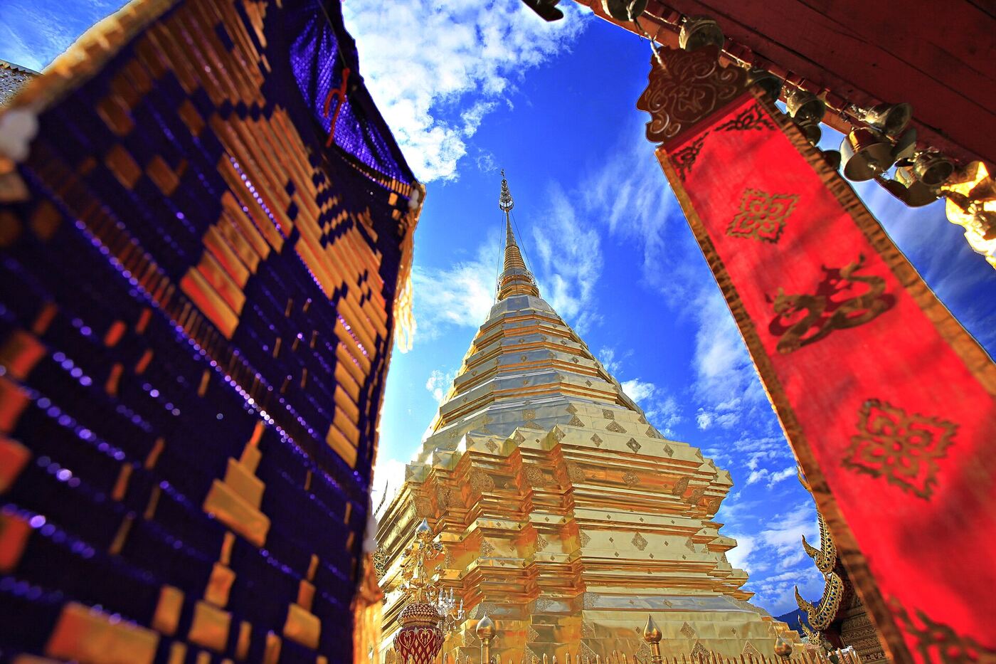 The golden chedi of Wat Phra That Doi Suthep above Chiang Mai