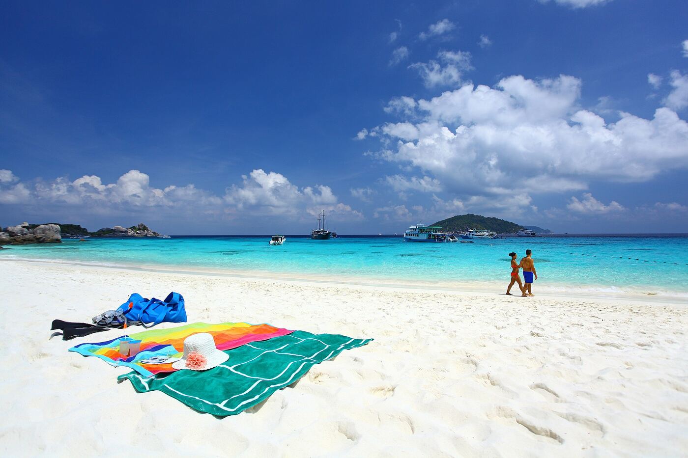 Turquoise water and forested granite islands, Mu Ko Similan National Park